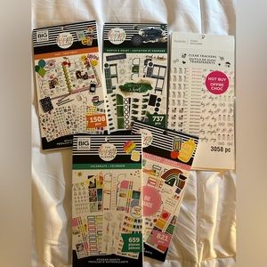 4 Happy Planner and 1 Recollections Sticker Books